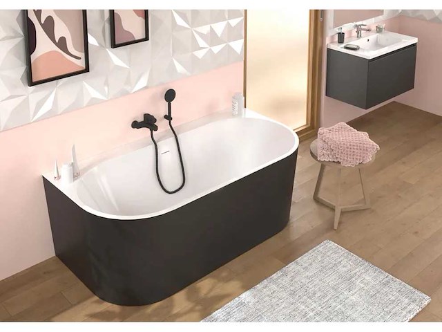 Ondina monobloc noir mat half vrijstaande bad 170cm - afbeelding 1 van  5