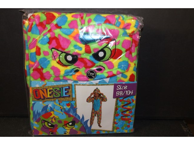 Onesie multie collor eenhorn mt 98/104 1x in kr 5 - afbeelding 2 van  3