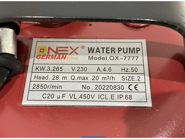 Onex - ox-7777 - vuilwaterpomp - afbeelding 10 van  10