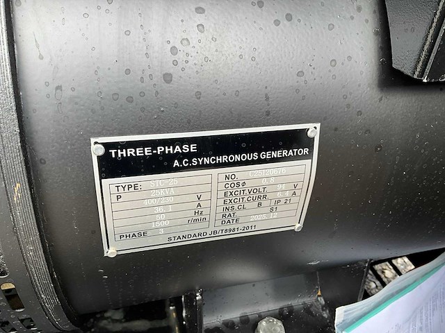 Ongebruikt kawakenki kk25 stroomgenerator 25kva - afbeelding 7 van  16