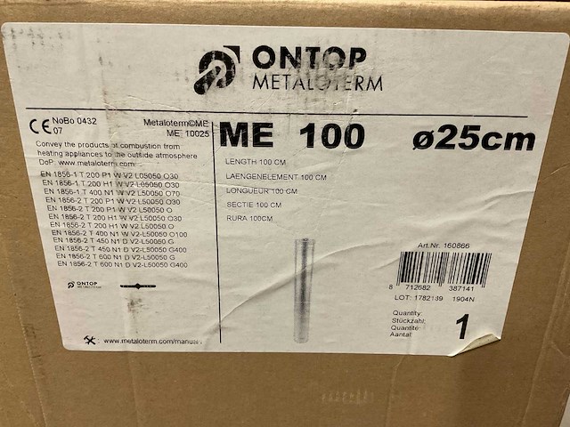 Ontop metaloterm me100 enkelwandige rvs rookgas afvoerbuis - afbeelding 3 van  3