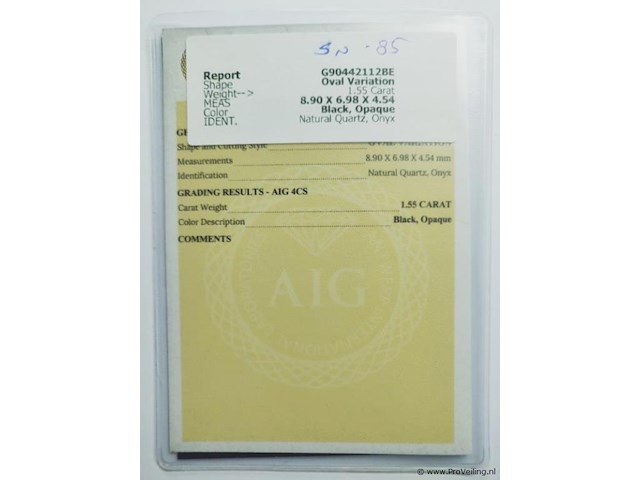 Onyx 1.55ct aig certified - afbeelding 3 van  4