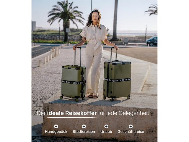 Onyx 2-delige kofferset handbagage en check-in koffer 33l/100 l groen - afbeelding 3 van  4