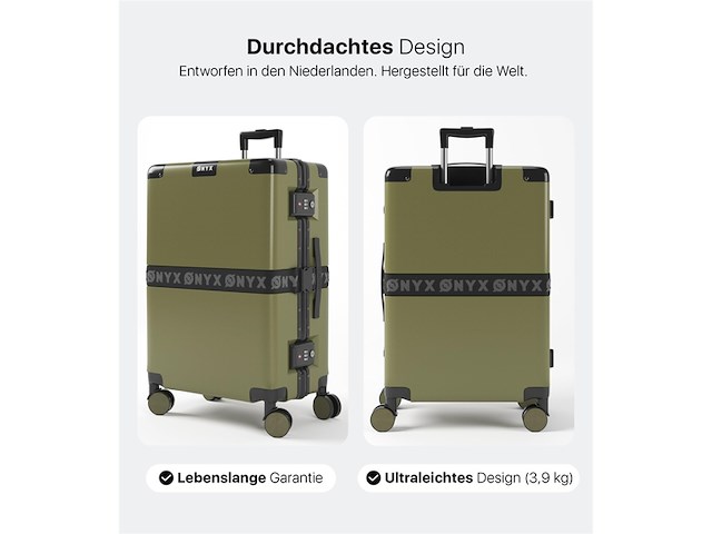 Onyx check-in koffer 65l tsa slot spinner wielen olive - afbeelding 4 van  6