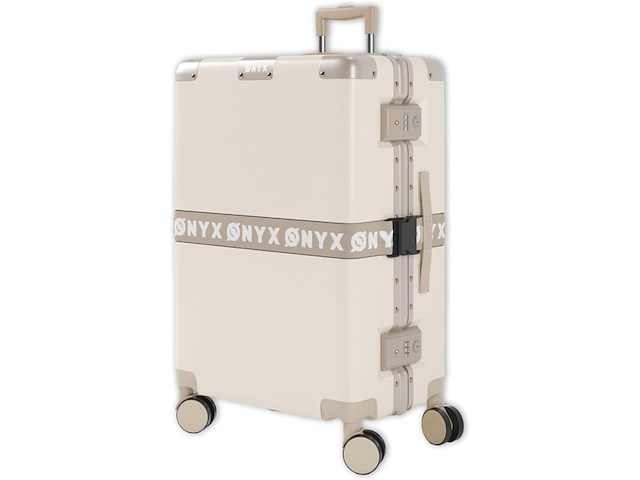 Onyx checkin koffer 65 liter met tsa slot spinner wielen sand wit - afbeelding 2 van  4