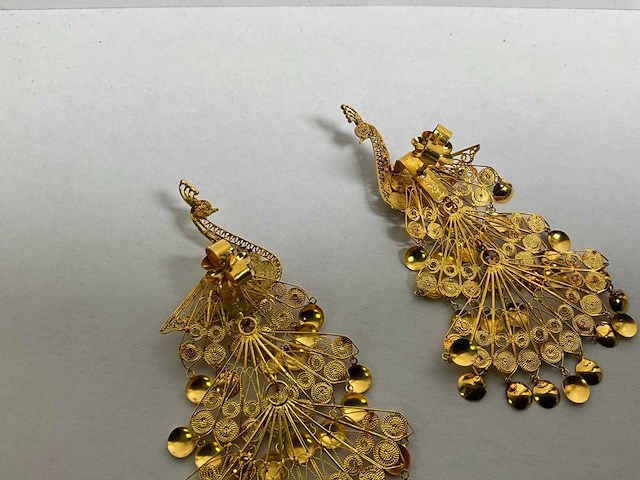 Oorbel goud pauw 833 (18,3 gram) - afbeelding 4 van  4