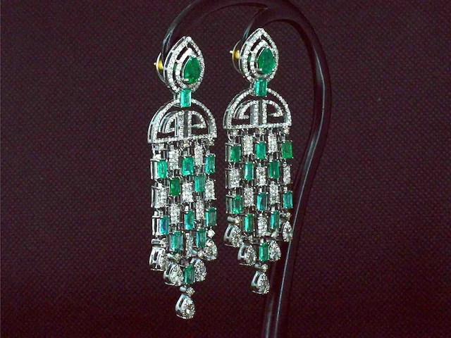 Oorbellen edelstenen diamant - afbeelding 3 van  11
