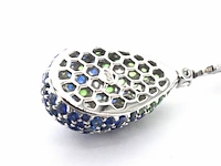 Oorhangers van 18 carats goud met diamanten van hoge kwaliteit en blauwe saffieren - afbeelding 8 van  10