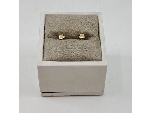 Oorstekers, ster, 14k goud, 585 - afbeelding 1 van  8