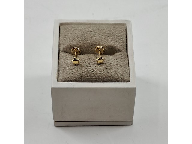 Oorstekers, ster, 14k goud, 585 - afbeelding 2 van  8