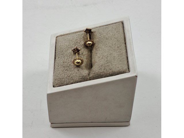 Oorstekers, ster, 14k goud, 585 - afbeelding 4 van  8