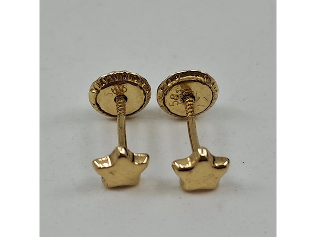 Oorstekers, ster, 14k goud, 585 - afbeelding 6 van  8