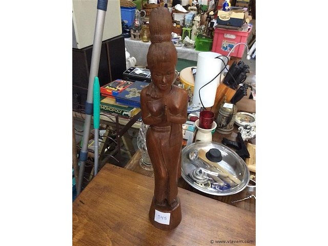 Oosters houten beeld - afbeelding 1 van  3