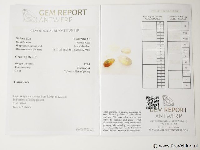 Opal 42.84ct gra certified - afbeelding 3 van  3