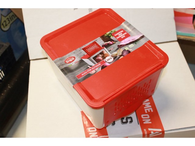 Opbergbak rood wit 1x - afbeelding 2 van  5