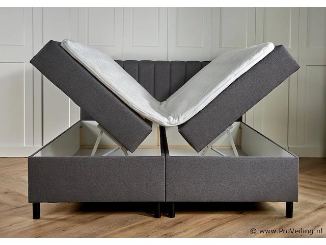 Opbergboxspring serie lausanne, afmeting 140 x 200, antraciet - afbeelding 1 van  9