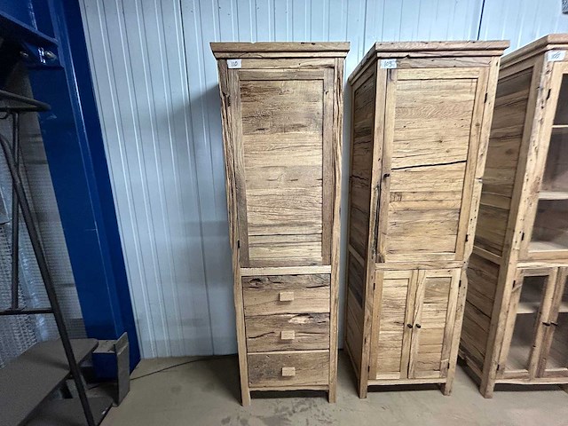 Opbergkast oud eiken 206x65x42cm - afbeelding 1 van  2