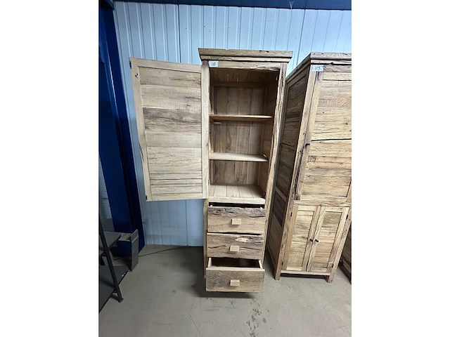 Opbergkast oud eiken 206x65x42cm - afbeelding 2 van  2