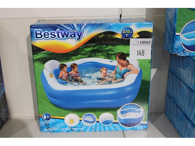 Opblaasbaar familiezwembad bestway fun, 213 cm x 206 cm. - afbeelding 1 van  2