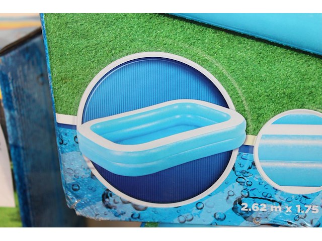 Opblaasbaar zwembad bestway blauw rechthoekig, 262 cm x 175 cm x 51cm. - afbeelding 2 van  2