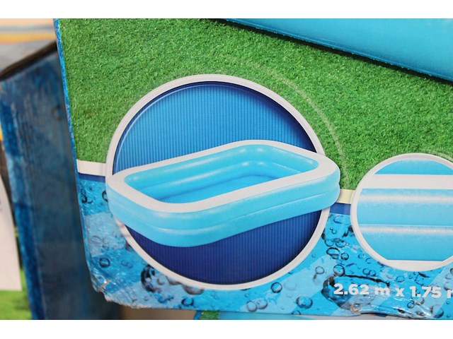 Opblaasbaar zwembad bestway blauw rechthoekig, 262 cm x 175 cm x 51cm. - afbeelding 2 van  2