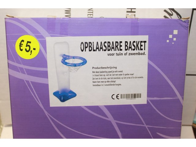 Opblaasbare basket met bal 1x - afbeelding 1 van  3