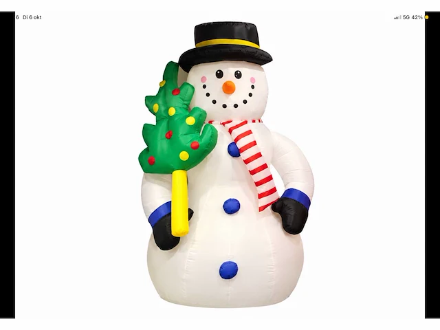 Opblaaspop sneeuwpop - afbeelding 1 van  1