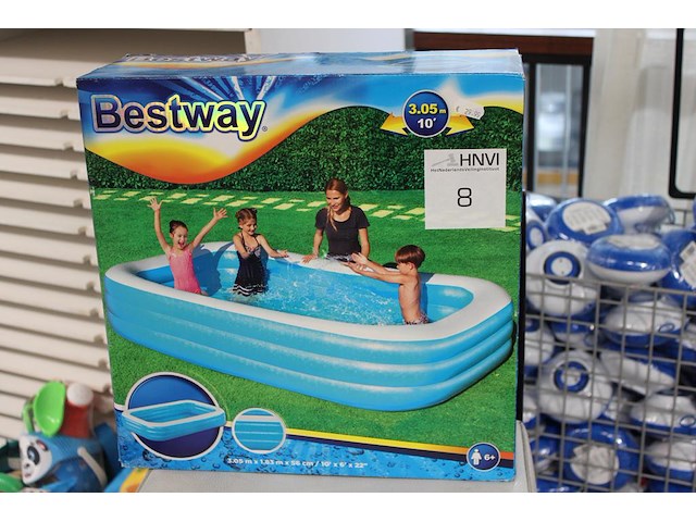 Opblaaszwembad bestway, afm. 305 x 183 cm x 56 cm. - afbeelding 1 van  2