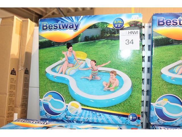 Opblaaszwembad bestway staycation met ingebouwde loungestoel, afm. 279 cm x 234 cm x 48 cm. - afbeelding 1 van  2