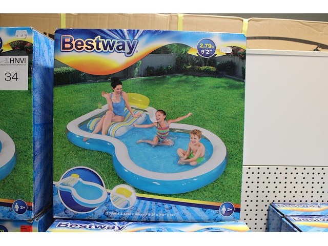 Opblaaszwembad bestway staycation met ingebouwde loungestoel, afm. 279 cm x 234 cm x 48 cm. - afbeelding 1 van  2