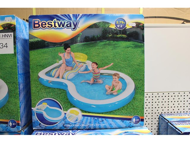 Opblaaszwembad bestway staycation met ingebouwde loungestoel, afm. 279 cm x 234 cm x 48 cm. - afbeelding 1 van  2