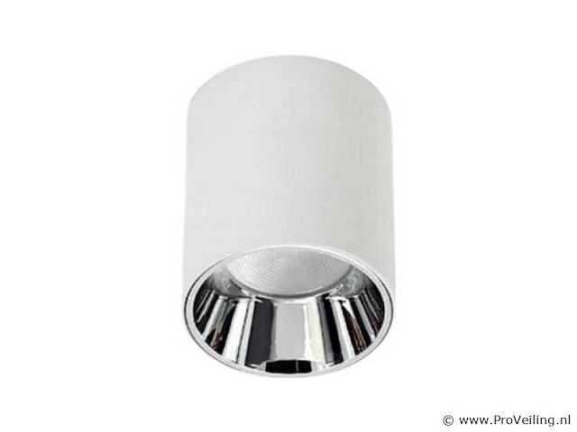 Opbouwarmatuur gu10 fitting– cilindrisch – wit / chroom (x10) - afbeelding 3 van  3