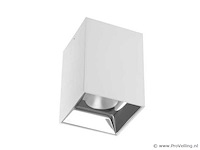 Opbouwarmatuur gu10 – kubus / vierkant – wit / chroom (x10) - afbeelding 2 van  3