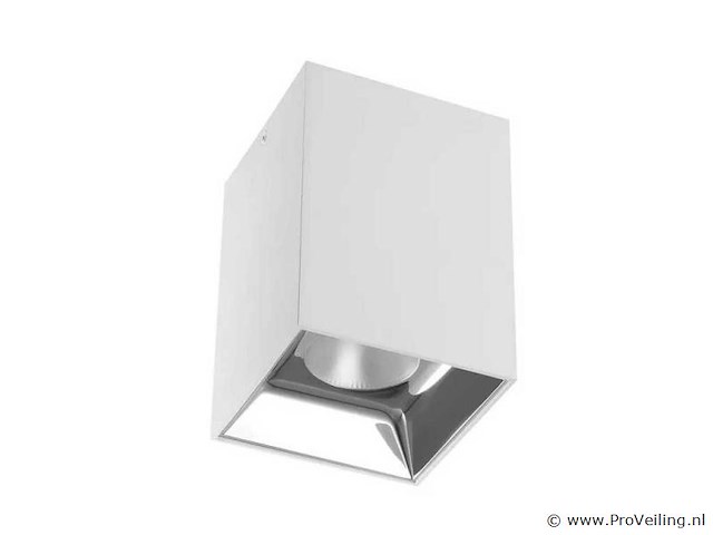 Opbouwarmatuur gu10 – kubus / vierkant – wit / chroom (x20) - afbeelding 2 van  3
