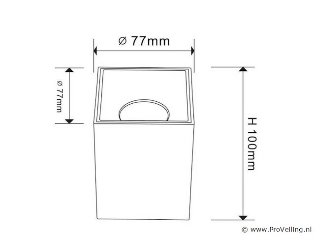 Opbouwarmatuurgu10 fitting – kubus / vierkant – wit / bruin (x10) - afbeelding 4 van  4