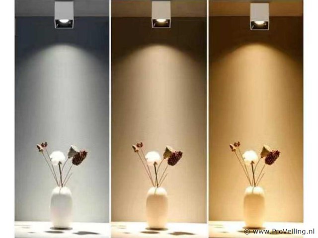 Opbouwarmatuurgu10 fitting – kubus / vierkant – wit / bruin (x10) - afbeelding 2 van  4