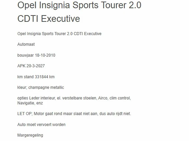 Opel - 2010 - insignia sports tourer - 2.0 cdti executive - ts-797-x - afbeelding 7 van  7