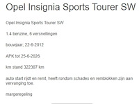 Opel - 2012 - insignia sports tourer - 1.4 t ecof. sport - 03-xjp-7 - afbeelding 2 van  17