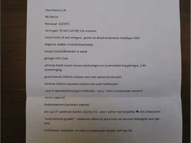 Opel manta 2.4i motronic 1975 origineel nederlandse auto, 99-gm-56 oldtimer - afbeelding 16 van  31