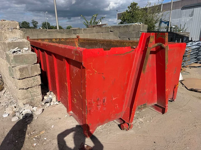 Open haakcontainer met kiepklep - afzet afvalcontainer - afbeelding 1 van  6