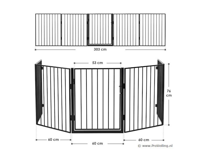 Openhaard rooster 300x76cm - afbeelding 9 van  14
