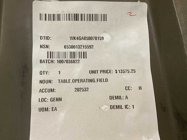 Operating field table - afbeelding 8 van  8