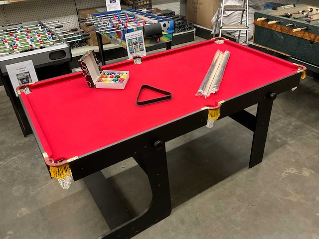 Opklapbare pooltafel fun break - rood - afbeelding 1 van  10