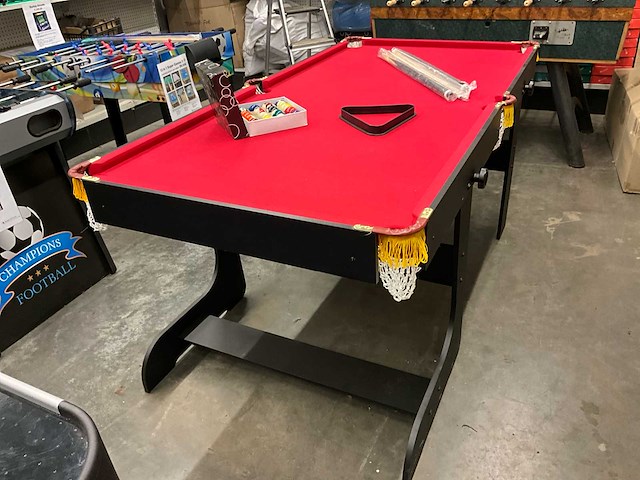 Opklapbare pooltafel fun break - rood - afbeelding 3 van  10