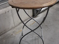 Opklapbare statafel met houten blad, doorsnede 85 cm, hoogte 110 cm. - afbeelding 2 van  2