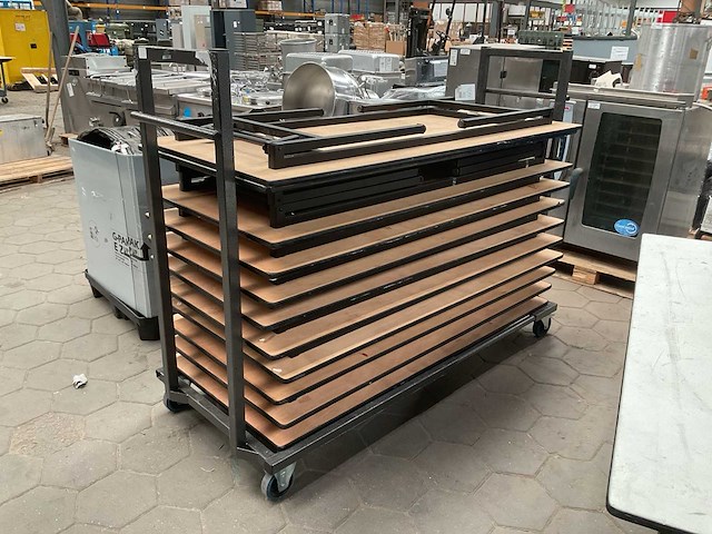 Opklaptafels op trolley (12x) - afbeelding 3 van  5