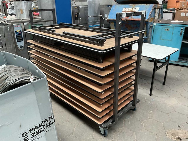 Opklaptafels op trolley (12x) - afbeelding 4 van  5