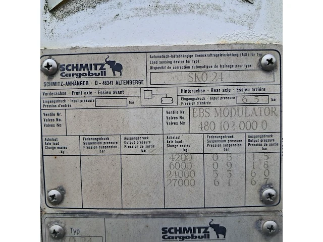 Opleggger, schmitz, sk024, 2000 - afbeelding 16 van  20