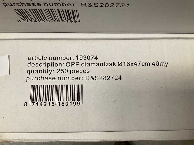Opp diamantzakken 16 x 47 cm (3000x) - afbeelding 2 van  2