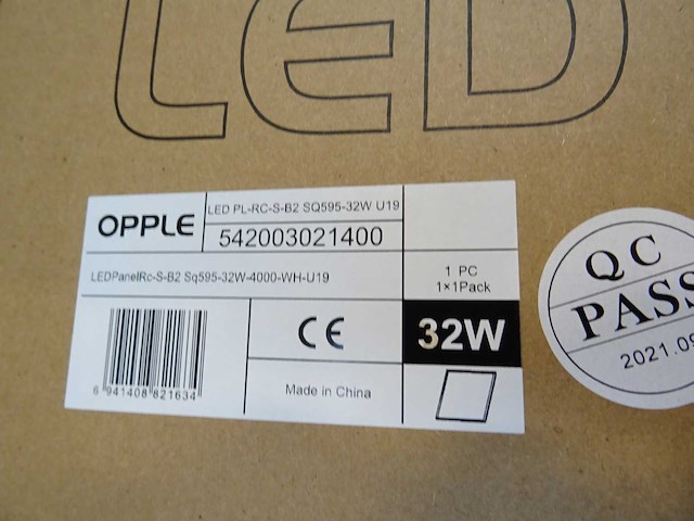 Opple - led pl-rc-s-b2 sq595-32w u19 - led paneel (3x) - afbeelding 3 van  3